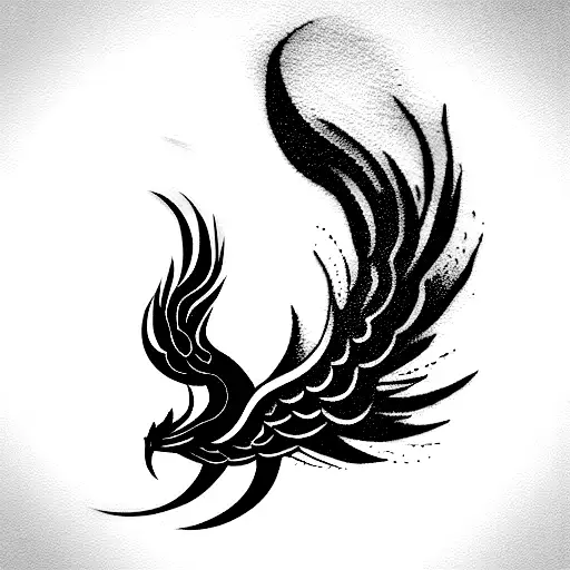 Brushstroke Abstract Phoenix