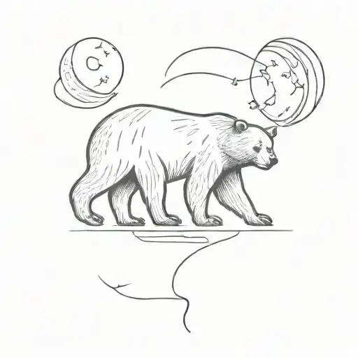 Bear And Moon