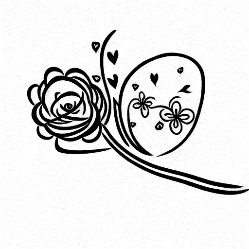 Cherry Blossom Flower Boquet With True Love Written In The Stem