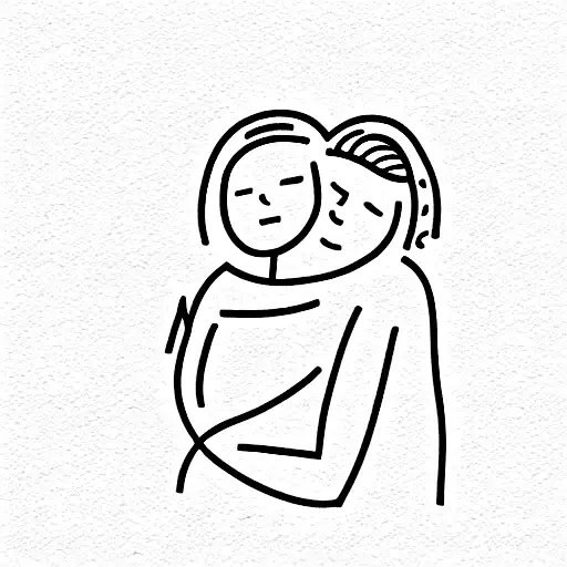 Girl Hugging Her Grandma