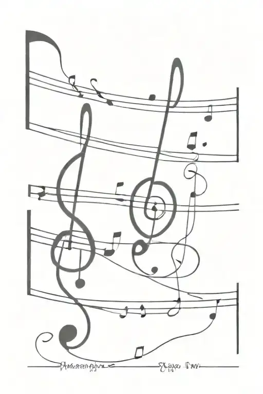 Music Notes Swirling