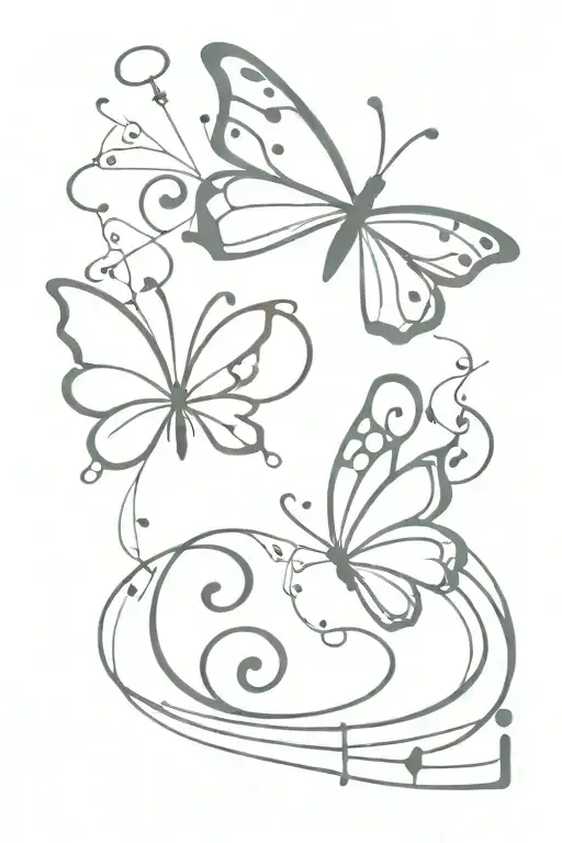 Music Notes In Semicolon Butterfly