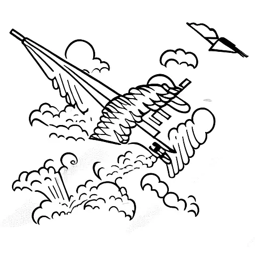 Sketch Of A Gun Morphing Into A Flock Of Birds