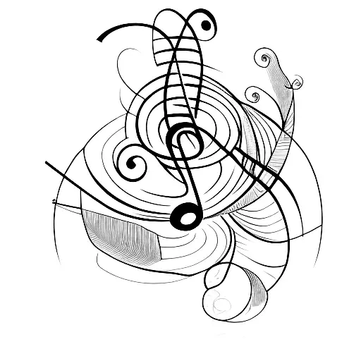 Abstract Bass Clef With Leaves