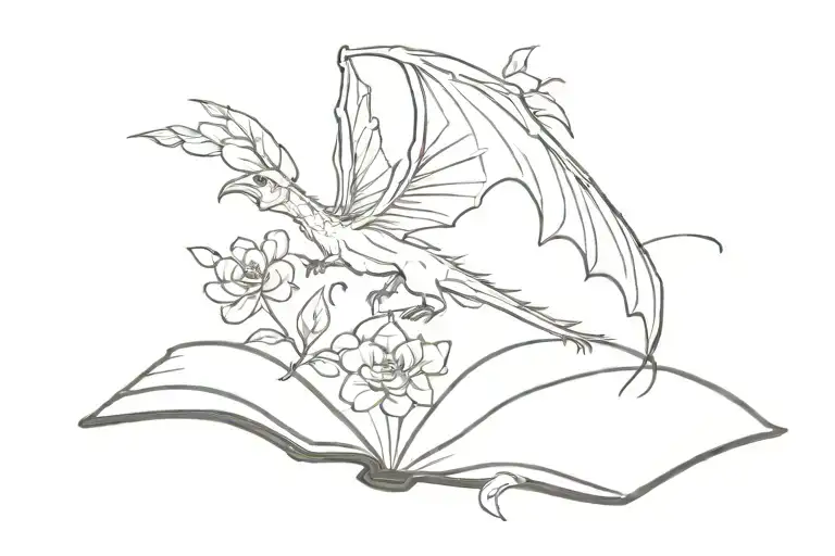 Flowers Book Dragon Flying