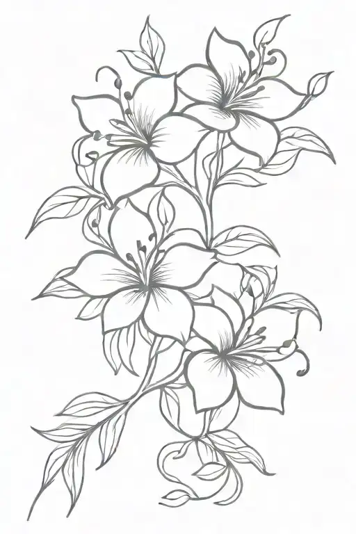 Tropical Flowers On A Vine