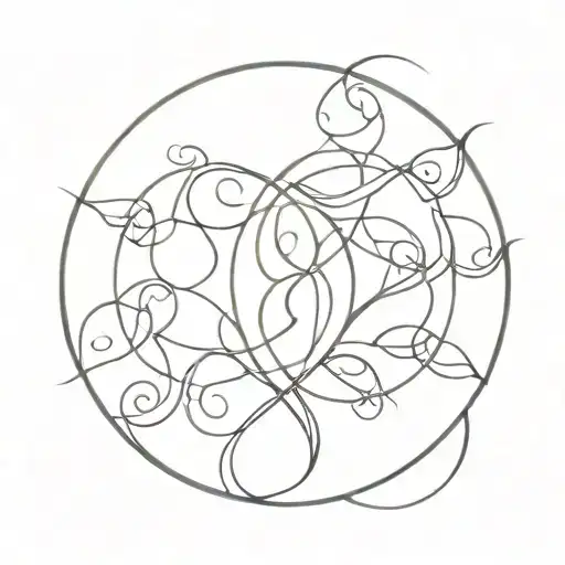 Interlocking Pisces And Aries Astrological Symbol Intertwined