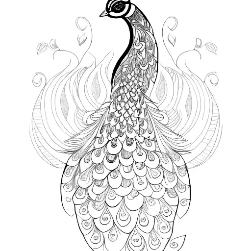 Linework Peacock