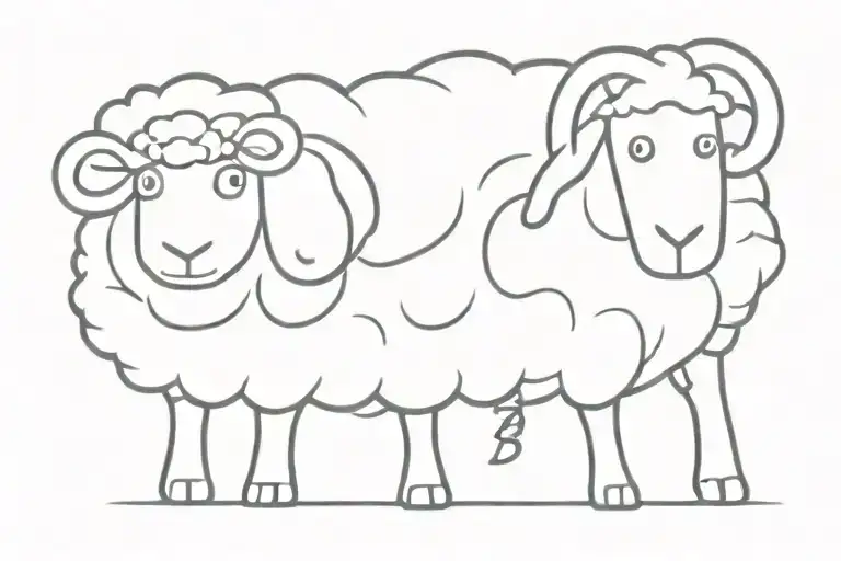 3 Number 3S In The Shape Of A Black Sheep Cartoon Character