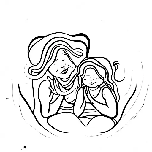 A Mother And Child Doing Yoga Together