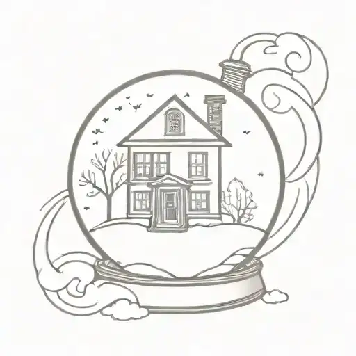 Haunted House In Snow Globe
