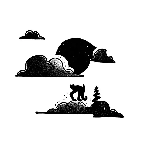 Walking Tiger In The Sky