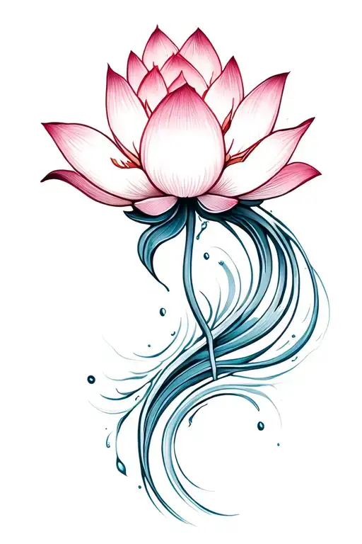 Lotus Flower With Flow Like Water For Forearm