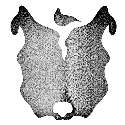 Curly Hair Dog Head Silhouette Linear