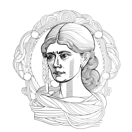 A Stoic Milf Portrait Made Entirely Of Wooden Objects