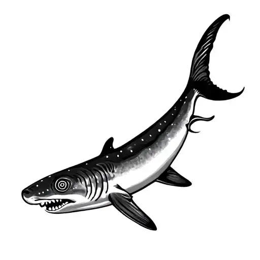 Fine Like Whale Shark With A Spiral On Its Fin