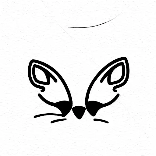 Black Cat With Uneven Eyes And Very Short Ears