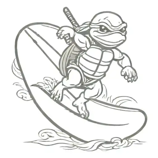 Baby Ninja Turtle Nunchucks And Surf Board