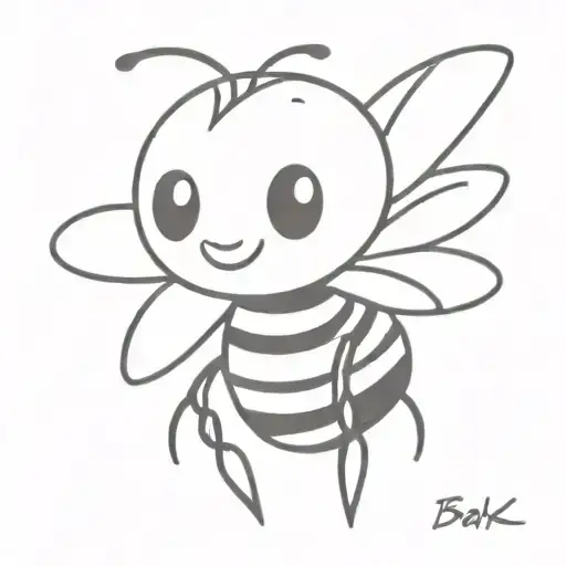 Cute Cartoon Bee From The Bavk