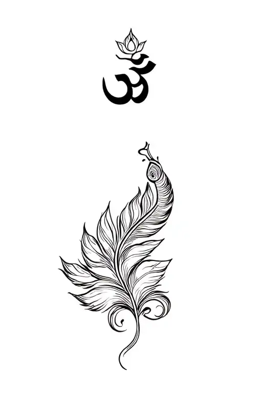 Trishul Om Peacocks Feather Lotus Rudra