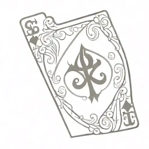 Spade Card Suit With Letters Spc