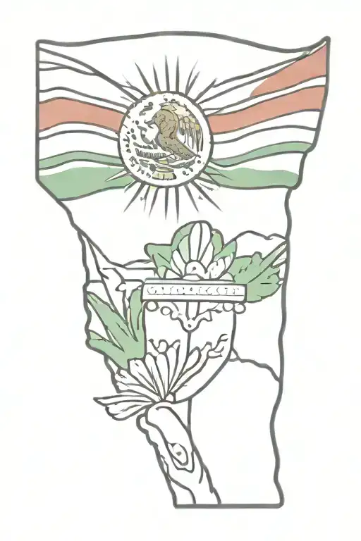 562 Sleeve Tattoo With La And Mexican Flag