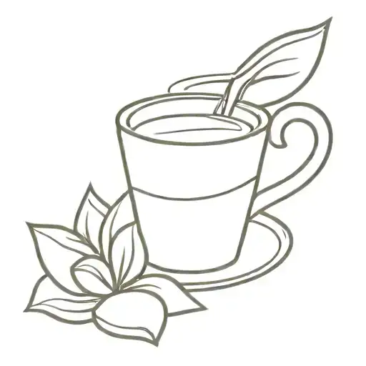 Coffee Cup With Sunset Reflecting