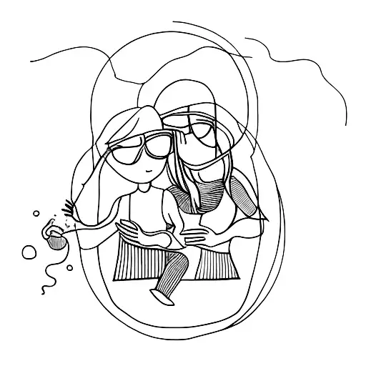 Invisible String Connecting Mom And Daughter