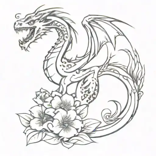 Dragon In Flowers