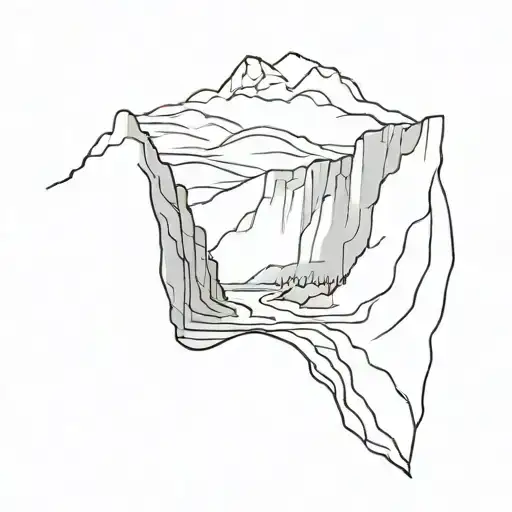 Powerful River Squeezing Amidst Canyon Walls With A Classic Mountain View