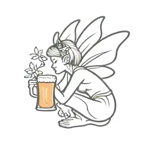 Fairy Drinking Beer
