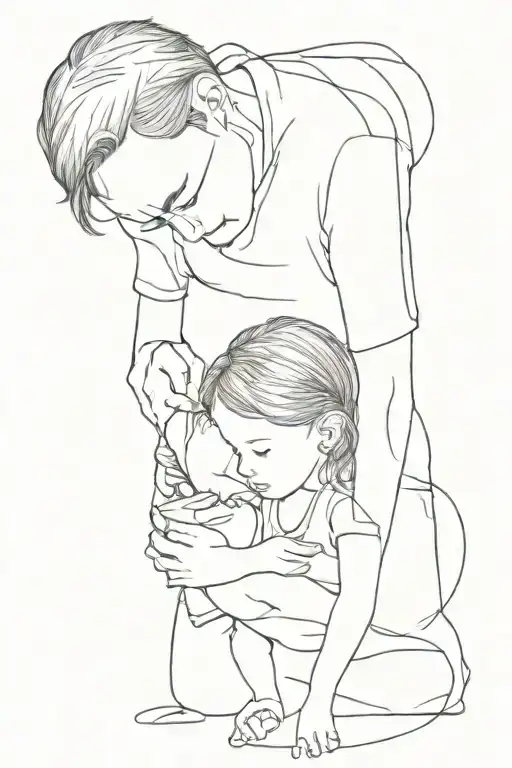 Father Daughter Tattoo Design