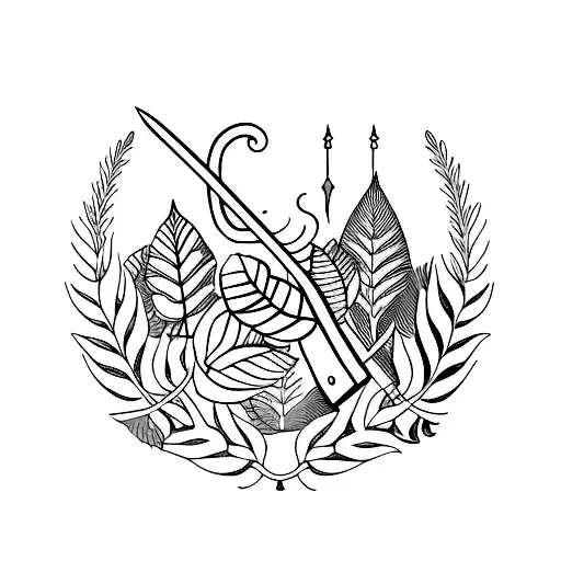 Sword And Foliage Ornament