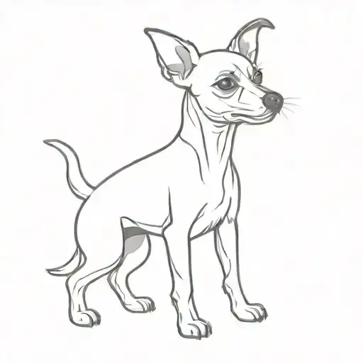 Toy Terrier Dog Standing Sideways