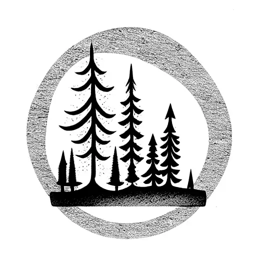 Four Pine Tree In Different Shapes