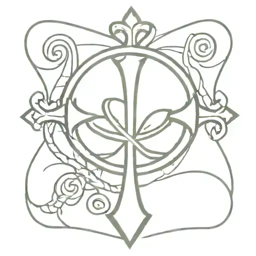 Cross Navy Anchor Shamrock Surrounded