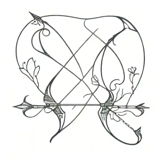 Couples Tattoo Bow And Arrow Design