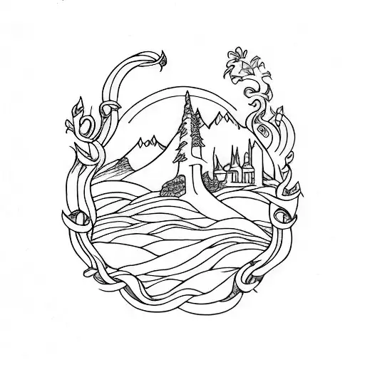 The Shire Door Sorrounded By The Ring Quote In Elvish