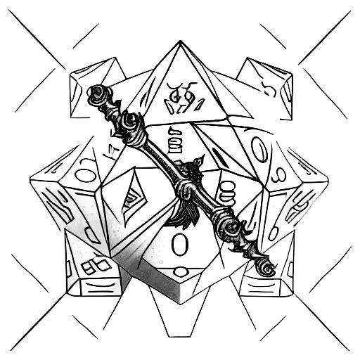 Dungeons And Dragons Dice As The Blade Of A Lightsaber With A Dragon Curled Around The Hilt