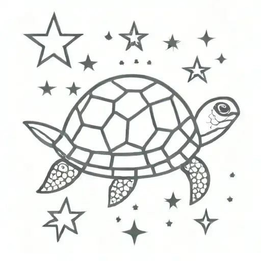 Magic Turtle Universe And Stars