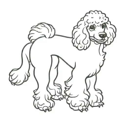 Dog Black Poodle Wearing