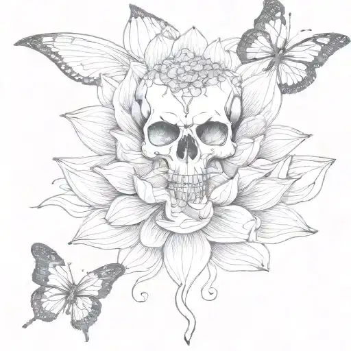 Skull Lotus Flower