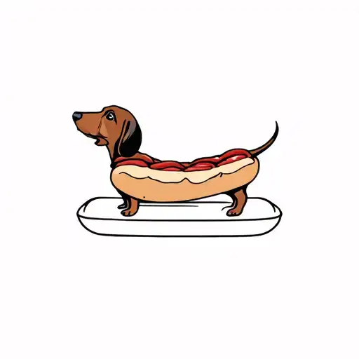 Dachshund In Hot Dog Buns