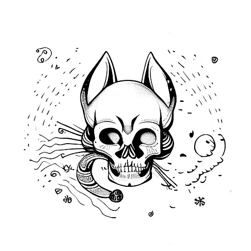 Cat And Skull