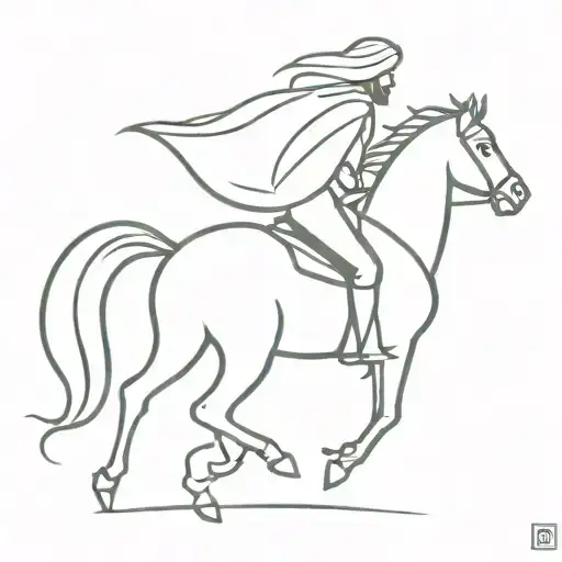 Arabian Knight On Horse Galloping Profile