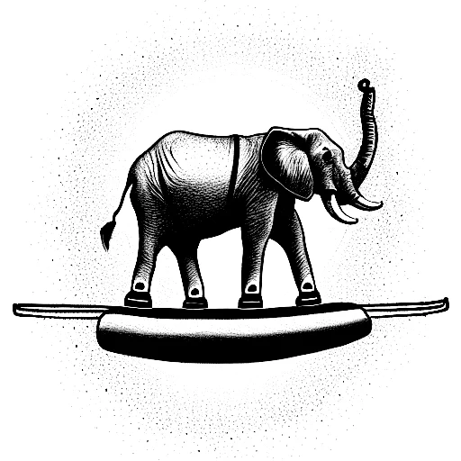 Elephant On A Skateboard With A Golden Gate Bridge In The Background