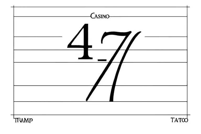 Tramp Stamp Tattoo That Gives Casino With The Numbers 4 And 7