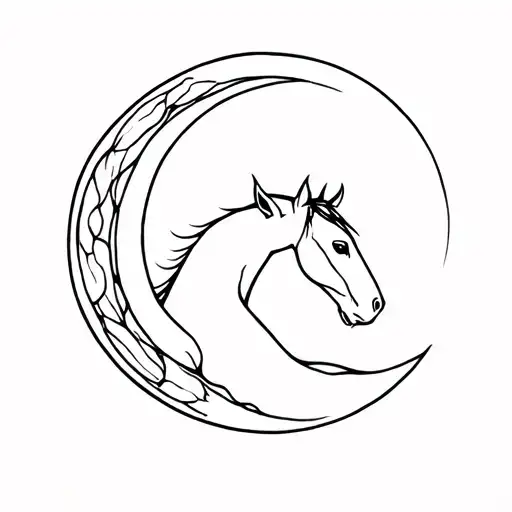 Horse And Crescent Moon