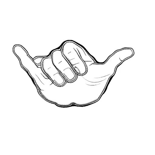 Two Hawaiian Hand Gestures Inside A Circle