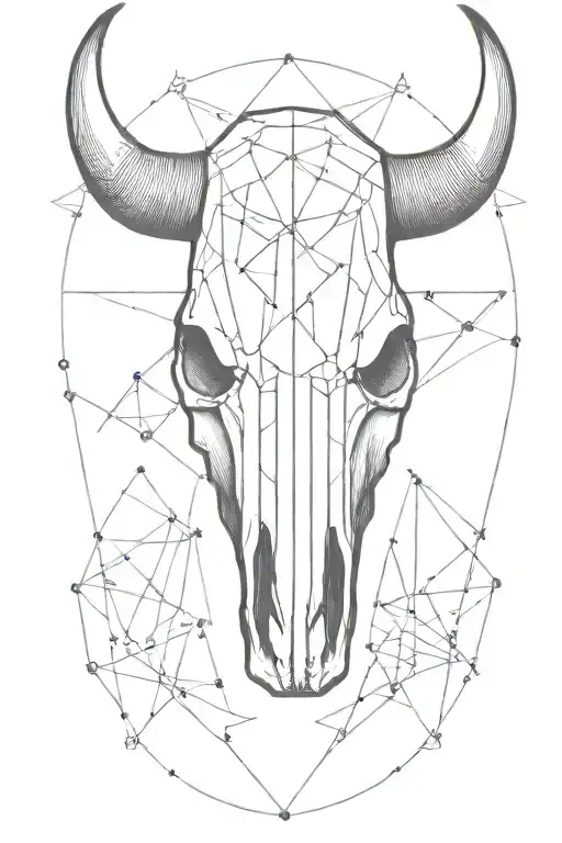 Bull Skull And Geometry Viking